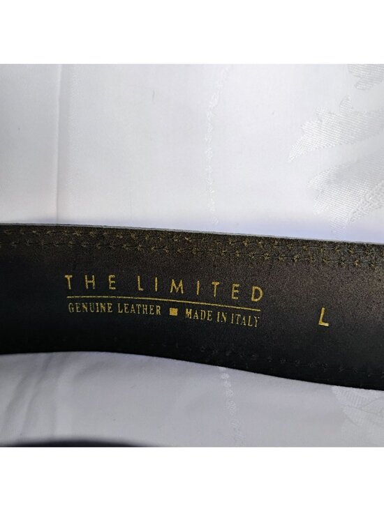 Wide Black Leather Belt Made In Italy by The Limited Size L Vintage 80s 90s main image 8